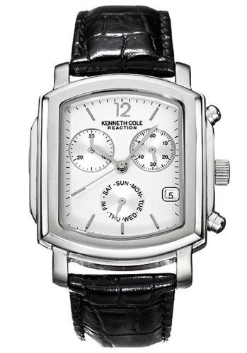 Reaction Men's Embossed Leather Watch